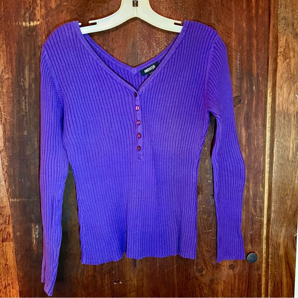 Metrostyle Deep Purple Knit Top